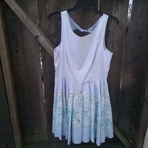 LC Lauren Conrad Dresses & Skirts - NWT Icy Blue Floral Dress Size 14 Princess Easter Feminine Wedding Guest Retro